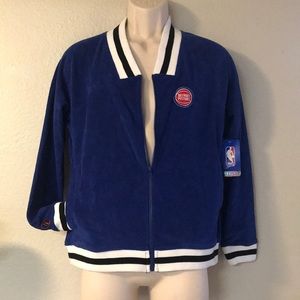 FISLL Detroit Piston Zip velvet patch jacket NWT